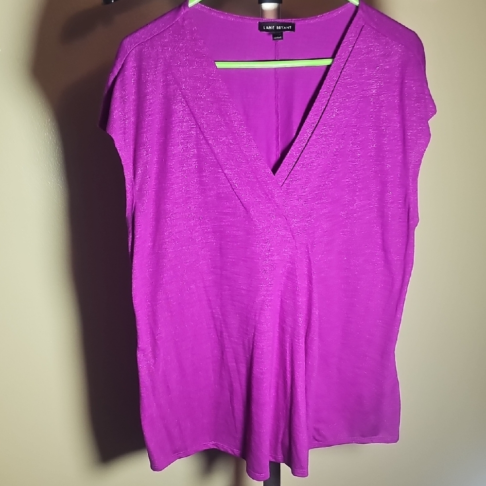Lane Bryant Pink Wrap Blouse